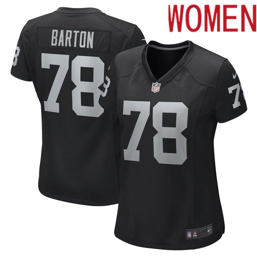 Women Las Vegas Raiders 78 Jackson Barton Nike Black Game Player NFL Jersey